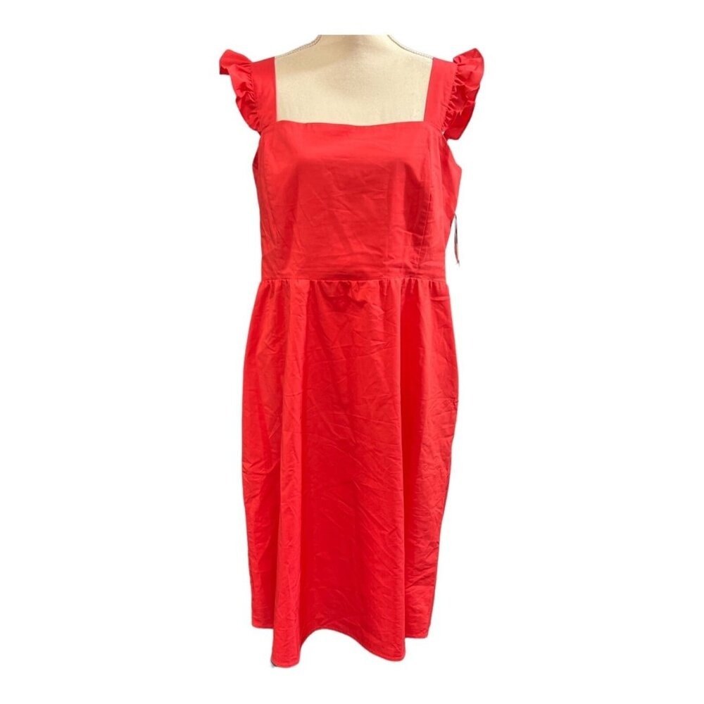 52 Seven Dress Pink Smocked Ruffle Strap Square Neck Midi Size 16 Sundress